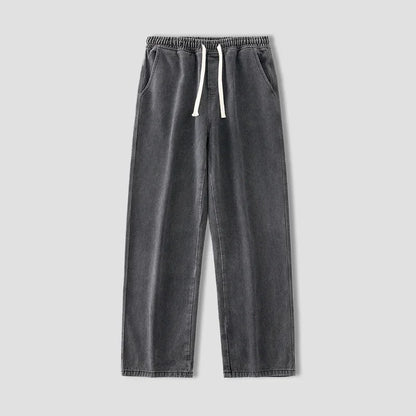 Autumn Korean Fashion Drawstring Y2K Jeans Homme Classic Baggy Straight Wide Leg Pants 2026 New Hip Hop Streetwear Casual Jean
