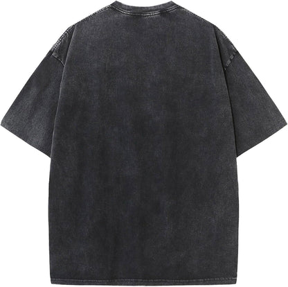 Mens Graphic Tees Vintage Oversized T-Shirts Casual Acid Wash Cotton Streetwear (S-2XL)