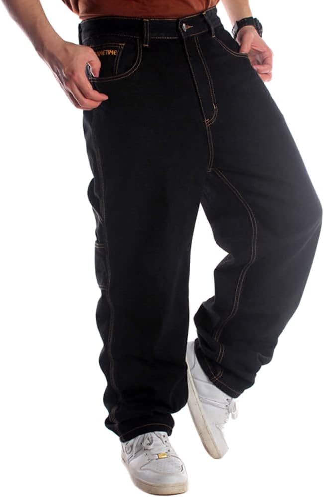 Stylish Baggy Jeans for Men - Loose Fit Skateboard Pants for Hip Hop Style