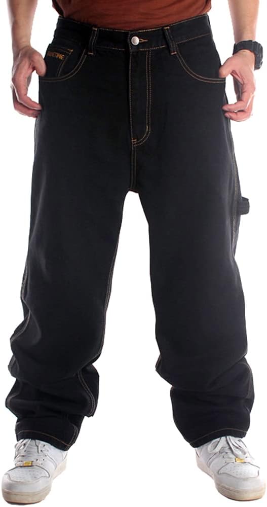 Stylish Baggy Jeans for Men - Loose Fit Skateboard Pants for Hip Hop Style