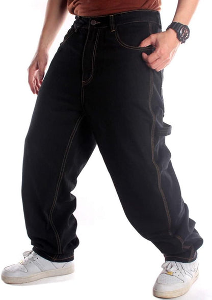 Stylish Baggy Jeans for Men - Loose Fit Skateboard Pants for Hip Hop Style
