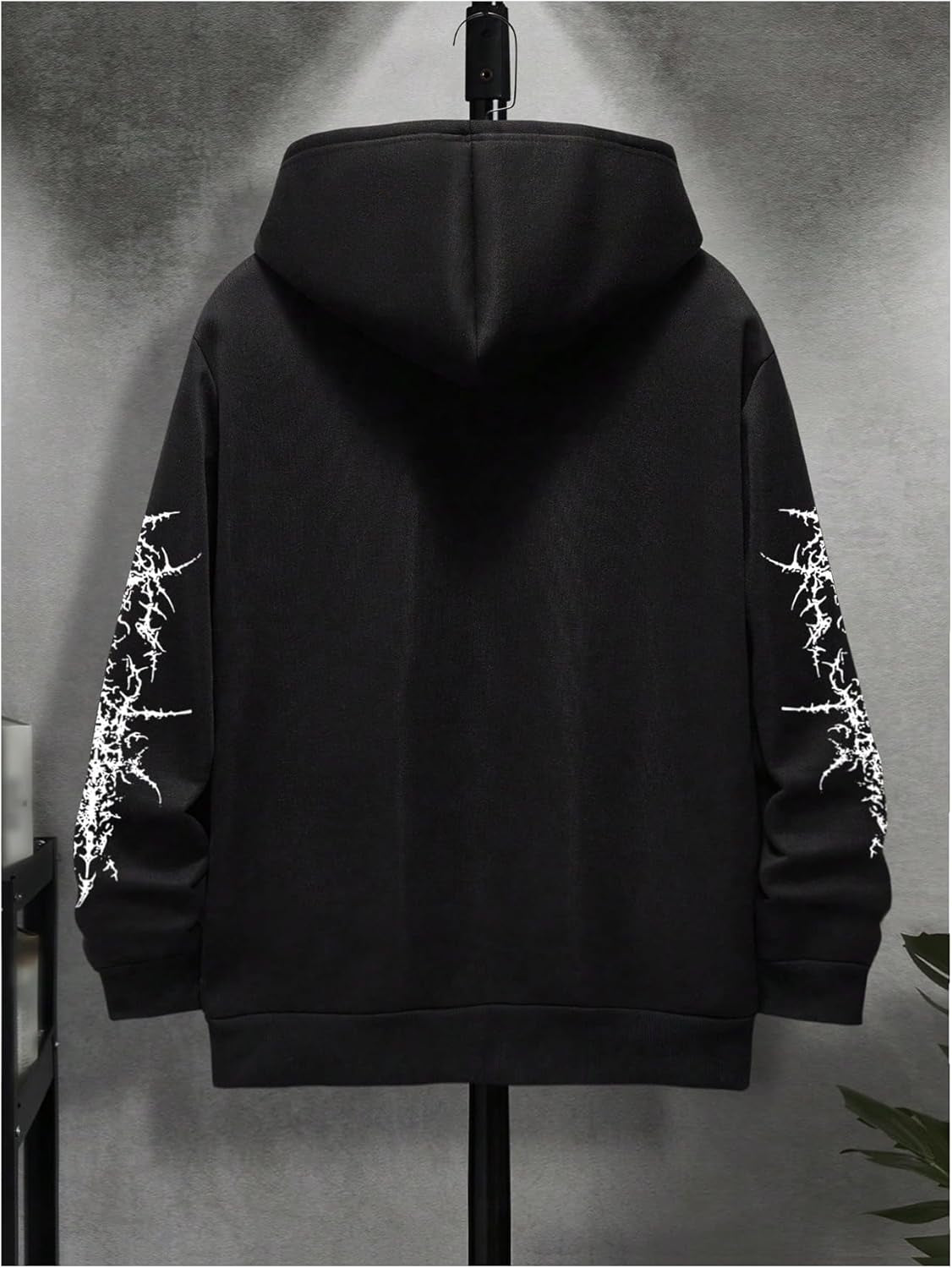 Men'S Y2K Gothic Graphic Hoodie Sweatshirt Drop Shoulder Streetwear Pullover Tops